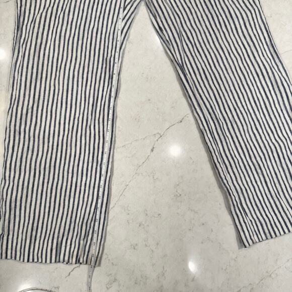 Chico’s Blue & White Striped 100% Linen Coastal Pants Chico's Size 0 Beach - Picture 3 of 16